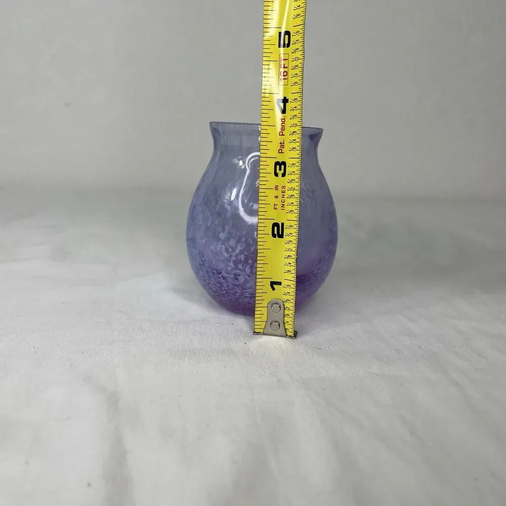 Caithness Purple With Speckled hand Blown Glass Mini Floral Vase Made Scotland